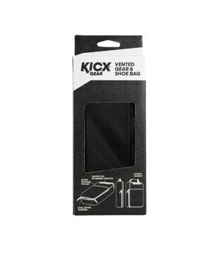 Kicx Vented Shoe Cleat Spike Gear Bag Black Athletic Travel Organizer